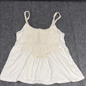 American Eagle Outfitters Cream Lace Camisole